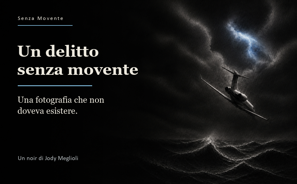 Modulo A+ di Senza Movente: titolo Un delitto senza movente su cielo notturno con aereo nella tempesta